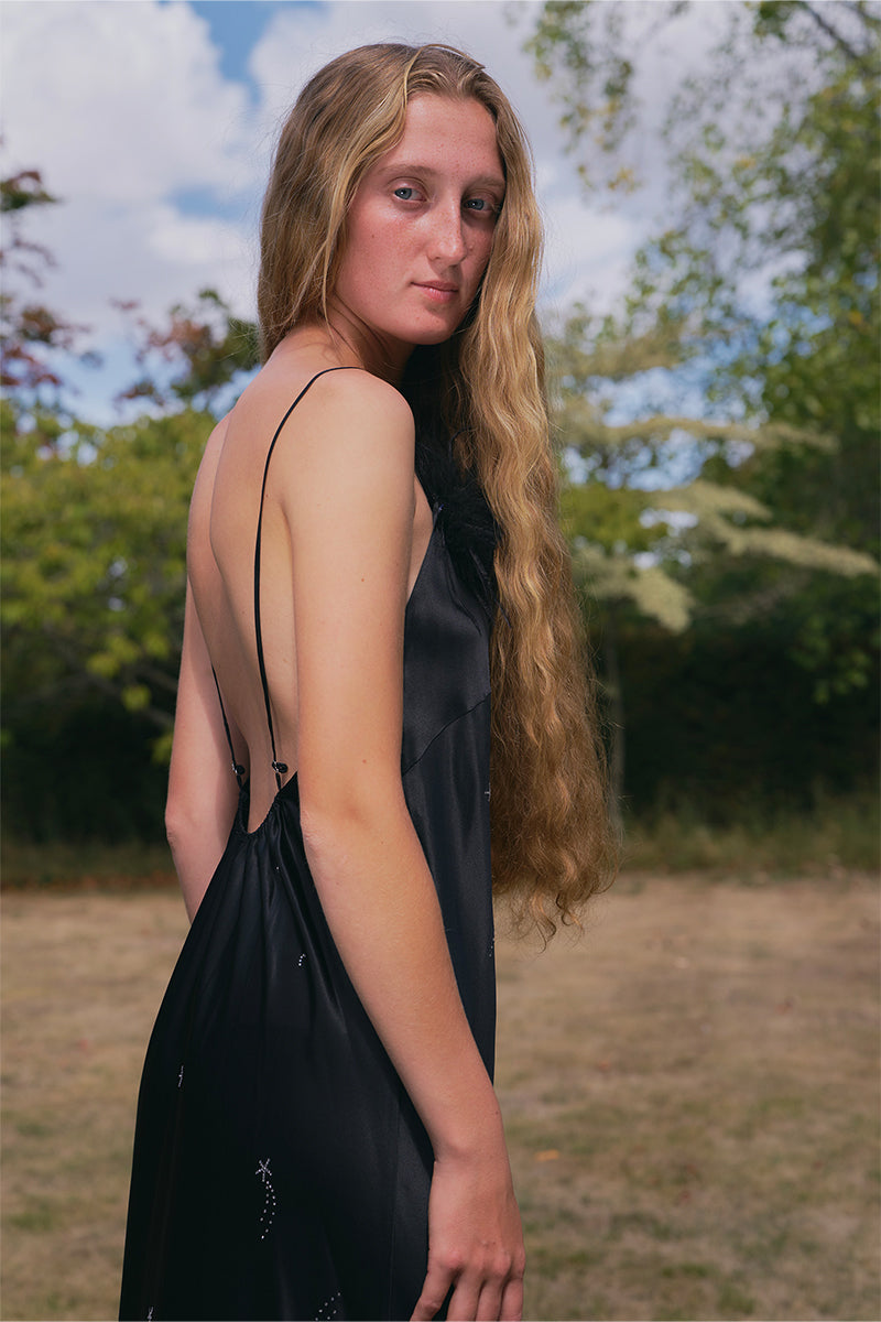 bias cut black dress 1930s Cora Bias Cut Dress