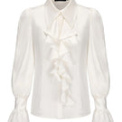 Nana Jacqueline Elsa Top, stylish women's top with elegant design, shown in black fabric, front view.