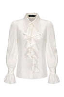 Nana Jacqueline Elsa Top, stylish women's top with elegant design, shown in black fabric, front view.