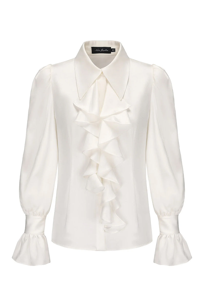 Nana Jacqueline Elsa Top, stylish women's top with elegant design, shown in black fabric, front view.