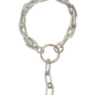 Silver Romina necklace by Silvia Gnecchi featuring a delicate chain and elegant pendant on a neutral background.