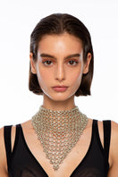 Silver necklace from Silvia Gnecchi's Bandite collection featuring a sleek, modern design with a polished finish.