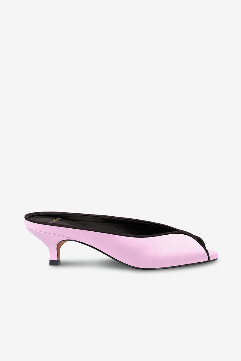 Pink AQUILA heels by 10TH FLOOR with stylish design, featuring pointed toes and slim stiletto heels.