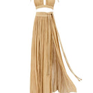 Kasia Kulenty Aphrodite co-ords set in sandy beige fabric, featuring a stylish top and matching pants.