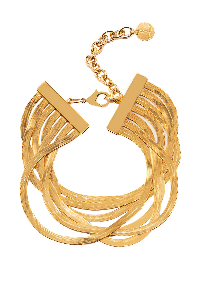 Small Imperial Gold Necklace by Silvia Gnecchi featuring a delicate chain and elegant pendant design.