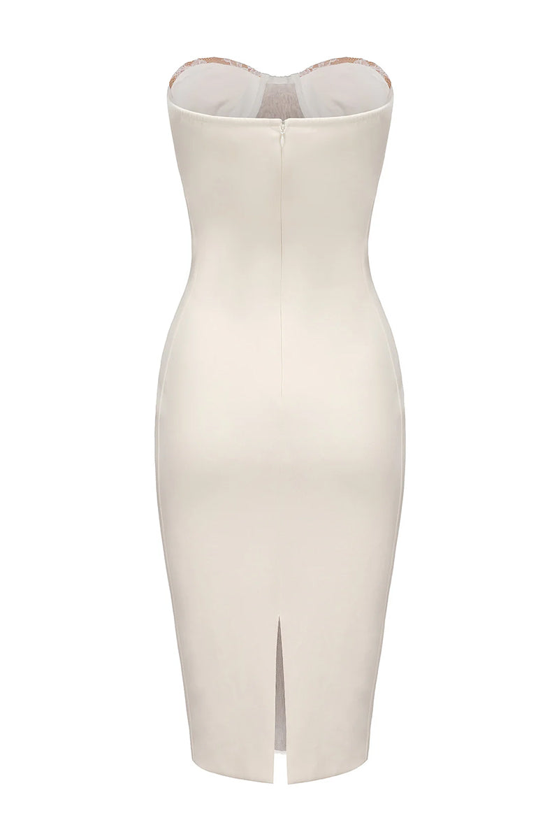 ELSA LACE DRESS IN WHITE - CULT MIA