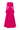 FUCHSIA ROUND NECKLINE LACE AND TAFFETA GOWN