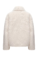Nana Jacqueline Alyssa fur coat in plush, luxurious fur with a stylish design, shown hanging on a rack.