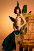 Silvia Gnecchi caramel gold bra top with delicate straps and smooth fabric, designed for stylish and comfortable wear.