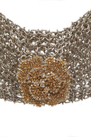 Silvia Gnecchi Camelia Chain Bag shoulder bag with gold chain strap and floral design, stylish accessory for everyday use.