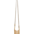 Silvia Gnecchi Portacel chain shoulder bag in black leather with silver hardware and adjustable strap.