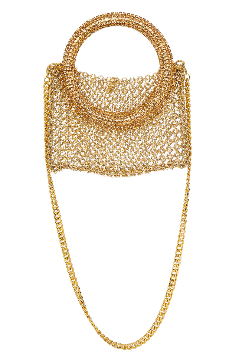 Silvia Gnecchi Luna Chain Bag, a stylish top handle bag with a chain strap and elegant design, shown in the product image.