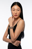 Silver Puffy bracelet by Silvia Gnecchi featuring a smooth, rounded design, displayed on a neutral background.