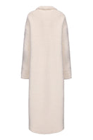 Nana Jacqueline Elsa coat in off-white, stylish winter coat with tailored fit and elegant design, displayed on a hanger.