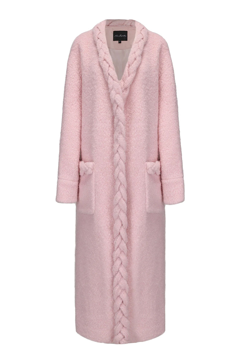 Pink Elsa coat by Nana Jacqueline featuring a stylish, cozy coat with a tailored fit and elegant design.