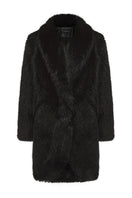 Black Sofia fur coat by Nana Jacqueline, stylish women's winter coat with luxurious fur texture and elegant design.