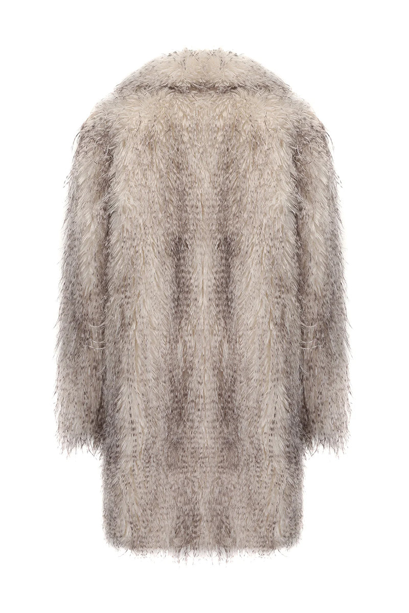 Nana Jacqueline Sofia fur pattern coat featuring a stylish, plush fur design in a modern coat style.