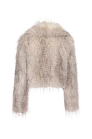 Nana Jacqueline white faux fur coat with long sleeves and plush texture, stylish winter outerwear for women.