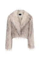 White Mara fur coat by Nana Jacqueline, stylish winter coat with luxurious fur texture and elegant design.