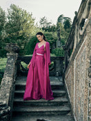 niLuu Begonvil kaftan robe featuring flowing fabric and intricate patterns, ideal for stylish, comfortable loungewear.