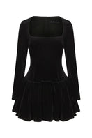 Black Audrina mini dress by Nana Jacqueline, featuring a stylish, fitted design perfect for elegant casual wear.