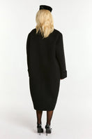 Black Audrina coat by Nana Jacqueline showcasing a stylish, tailored coat with a sleek silhouette and classic design.
