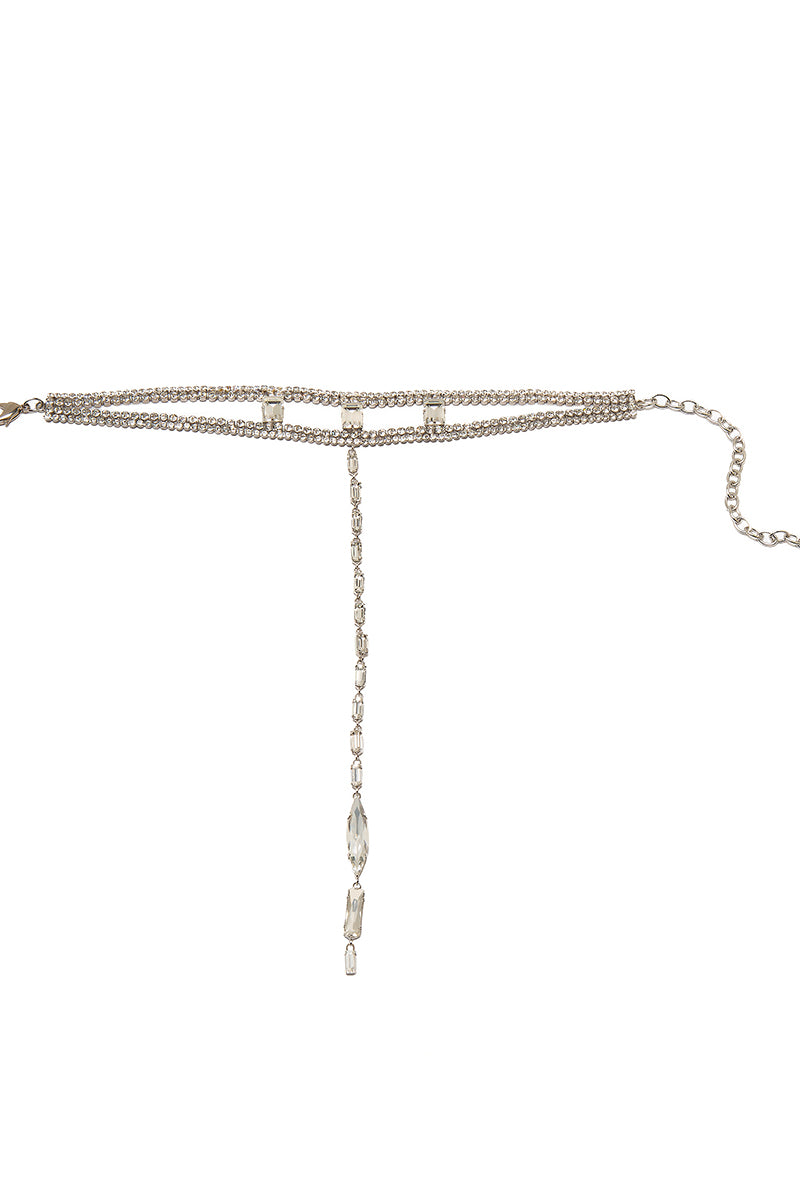 Silvia Gnecchi Giselle necklace featuring elegant chain design with gemstone accents, displayed on a neutral background.