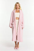 Pink Elsa coat by Nana Jacqueline featuring a stylish, tailored design perfect for cold weather.