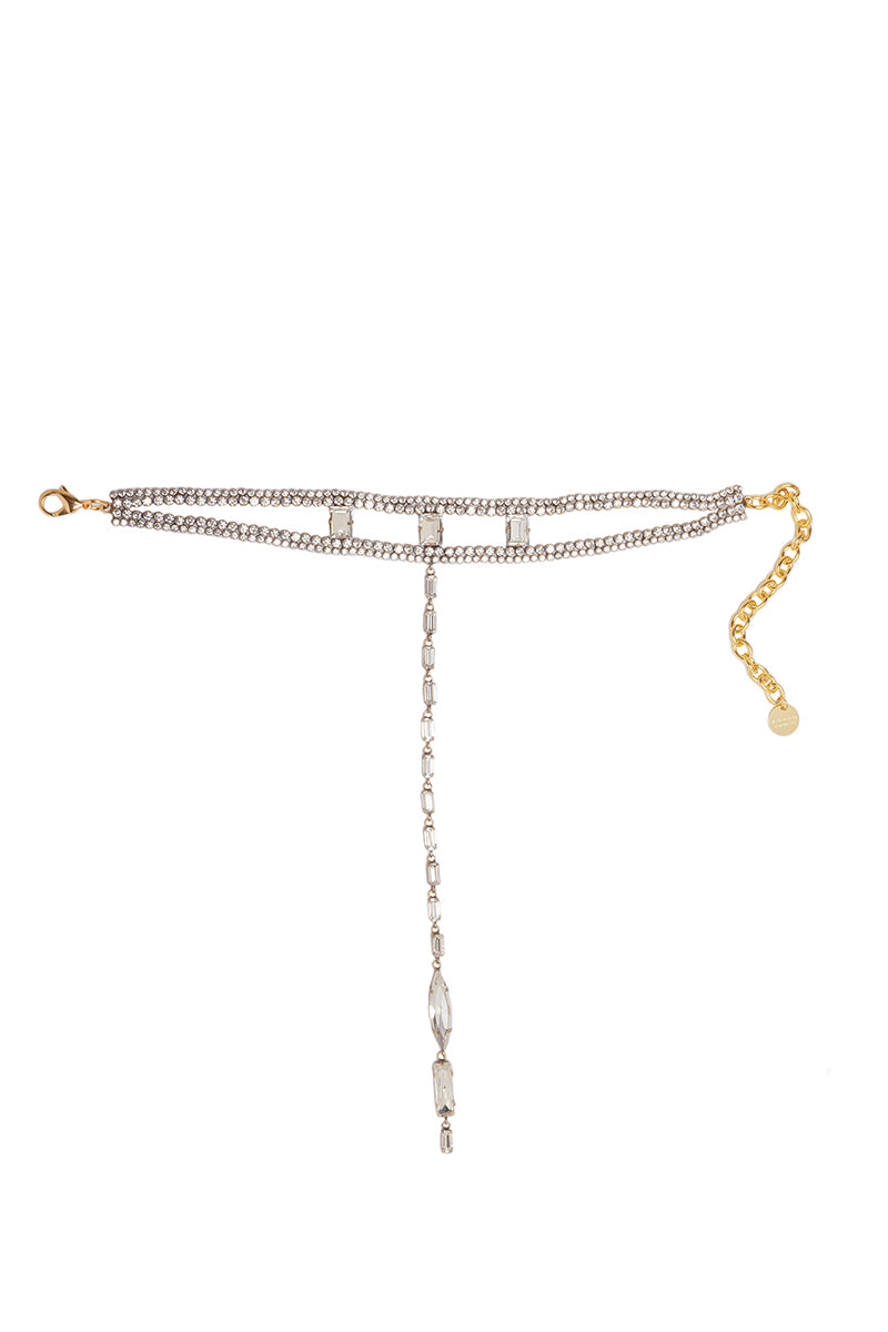 Silver GISELLE Necklace by Silvia Gnecchi featuring delicate chain and elegant pendant on a white background.
