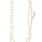Silver Aura Pearl Necklace by Silvia Gnecchi featuring elegant white pearls on a delicate chain.
