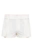SÉLONE ELEN double layer white shorts with a stylish layered design, casual fit, and elastic waistband, suitable for everyday wear.
