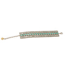 Silvia Gnecchi Shania necklace featuring elegant layered gold chains with pendant details on a white background.