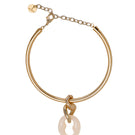 Silvia Gnecchi Marie necklace in gold and rice color, featuring delicate chain and elegant pendant design.