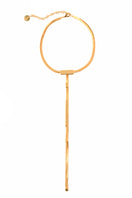 Gold arrow pendant necklace by Silvia Gnecchi featuring a sleek, minimalist design on a fine chain.
