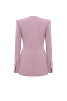 Pink Wiesbaden jacket by Lekieu, showcasing a stylish, fitted design with zipper closure and collar detail.