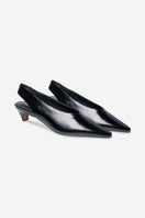 Black Downtown heels by 10th Floor featuring sleek design and pointed toe, perfect for stylish formal or evening wear.