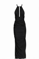 Black Stella maxi dress by Aquarel Studio featuring a flowing silhouette and elegant design, shown on a model.