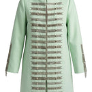 Nadya Shah Azurra Mint Coat in mint green with tailored fit, front pockets, and stylish lapel collar, perfect for cool weather.