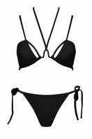 Black L’AMOUR bikini set by Maliluha featuring a stylish bikini top and bottom with sleek design.