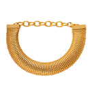 Gold serpent necklace by Silvia Gnecchi featuring a detailed snake design on a delicate chain.