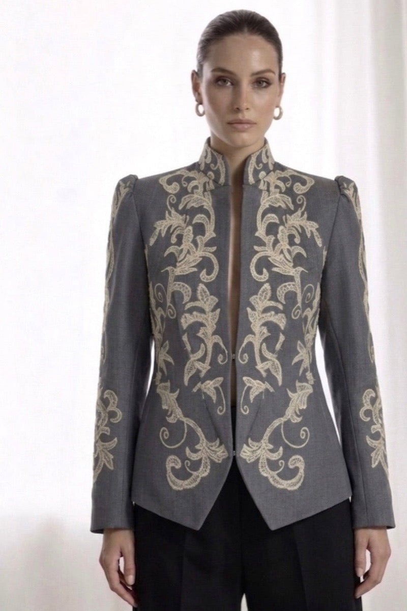 ELYSEE JACKET IN GRAY DENIM