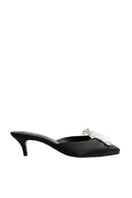 Black Mist Heels by Yassmin Saleh featuring sleek design and pointed toes, perfect for elegant footwear.