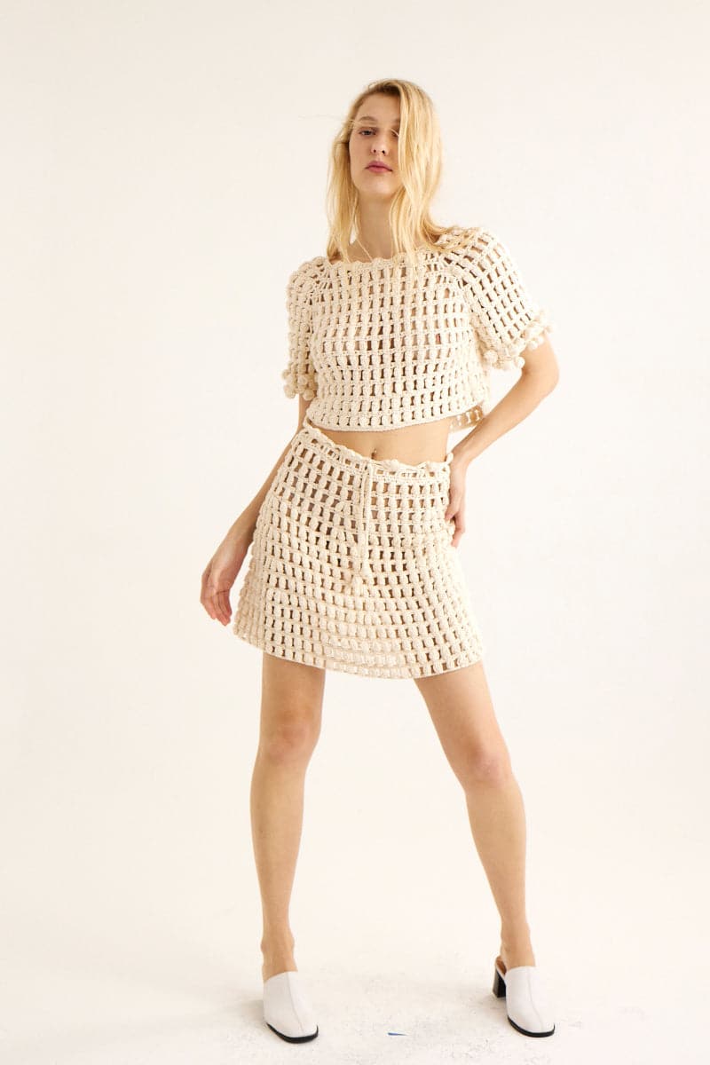 EMILY MARSHMALLOW TOP AND SKIRT TWIN SET - CULT MIA
