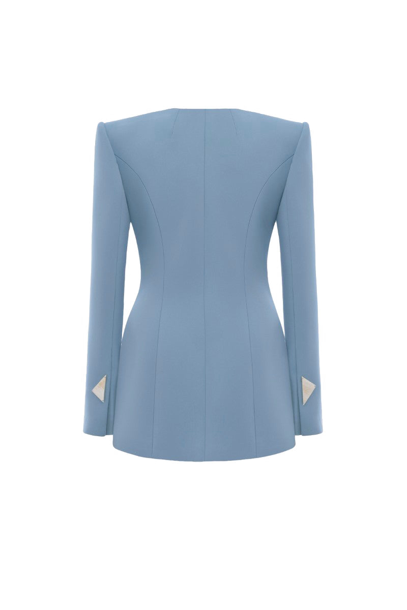 Blue Berlin jacket by Lekieu, stylish outerwear with a modern fit, shown in the image with front view and detailed fabric texture.