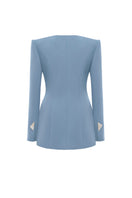 Blue Berlin jacket by Lekieu, stylish outerwear with a modern fit, shown in the image with front view and detailed fabric texture.