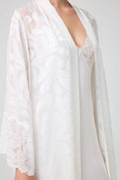 Silky Charlotte robe by Bocan Couture displayed with soft satin fabric and elegant design, perfect for luxurious loungewear.