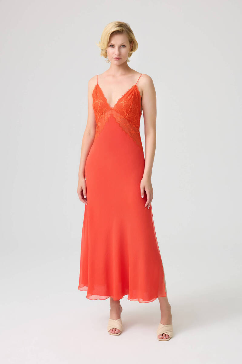 Silky double-layered nightgown by Bocan Couture featuring a flowing design and soft fabric perfect for comfortable sleep.