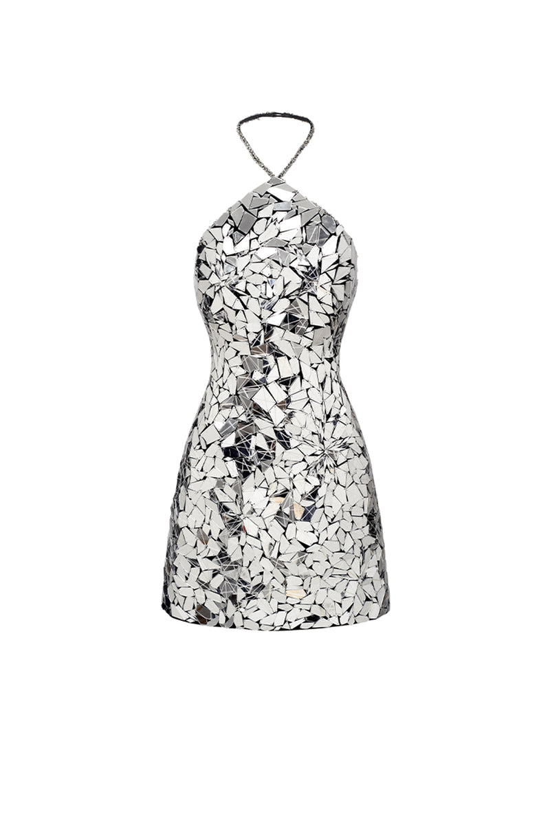 MIRROR GLEAM DRESS IN SILVER - CULT MIA