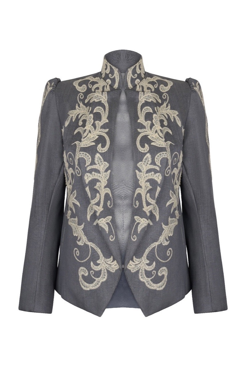 ELYSEE JACKET IN GRAY DENIM