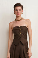 Brown Acaria Studio Guru Top, stylish women's sleeveless top with a relaxed fit and modern design.